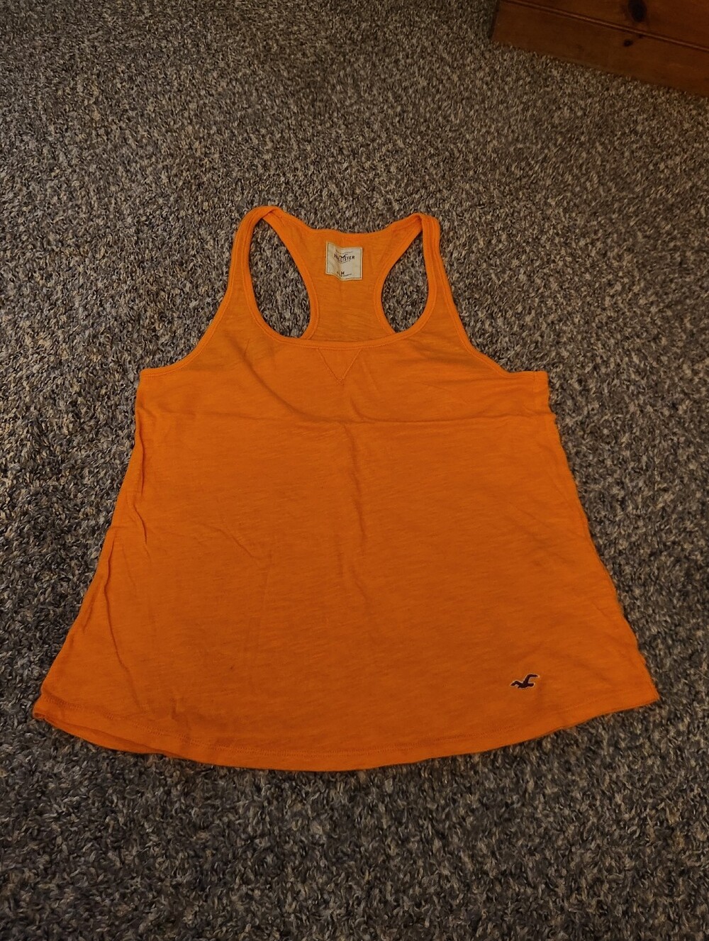 Hollister Cotton Soft Racerback Tank Top Orange Medium